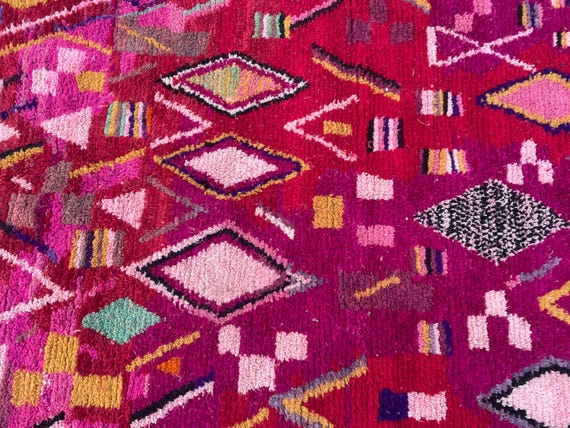 Handmade Wool Berber Rug, Colorful Moroccan Rug, 9x12