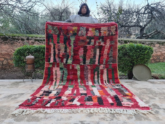 Amazing Multicolored Rug - Custom Fabulous Boujaad Rug - Beni Ourain Rug - Handmade Rug - Moroccan Berber Rug - Traditional Moroccan Carpet
