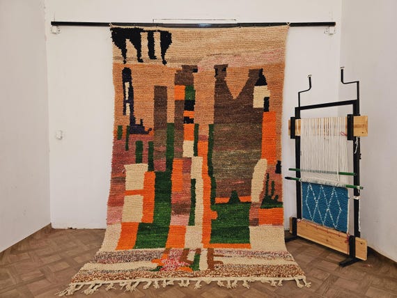 Custom Shag Rugs - Moroccan Rug 8x10 - Handmade Rug - Moroccan Berber Rug - Berber Rug - Morocco Rug - Moroccan Area Rug - Housewarming Gift