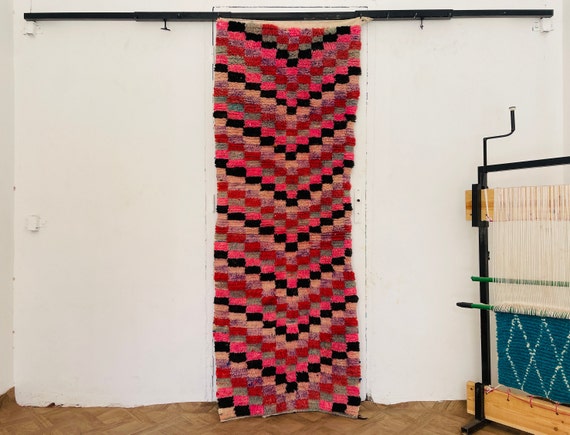 Handmade Moroccan Boho Rug – Colorful Wool Area Rug for Vintage, Bohemian, and Home Decor