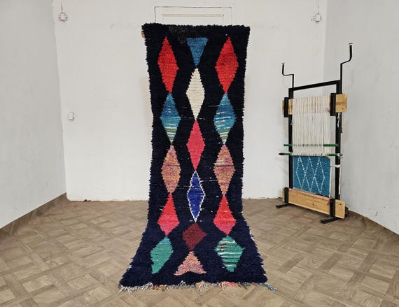 Handmade Moroccan Berber Area Rug | Colorful Vintage Boho Runner | Perfect Gift for Mom & Home Decor