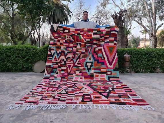Handmade Moroccan Bohemian Shag Rug, Personalize Gifts for Home Decor