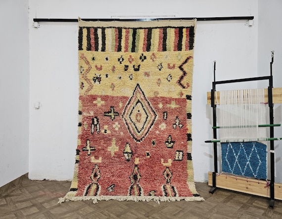 Handmade Personalized Moroccan Wool Rug - Custom Nursery or Living Room Decor