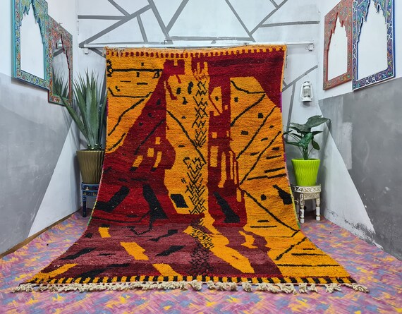 Authentic Beni Ourain Rug - Handmade Moroccan Berber Wool Carpet, Large Area Rug for Home Decor, Unique Housewarming Gift