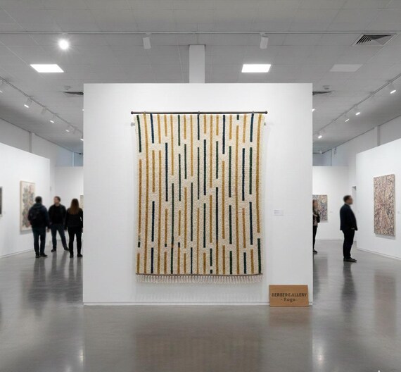 Funky Berber Stripe Area Rug for Gaming Room Decor or Men's Bedroom