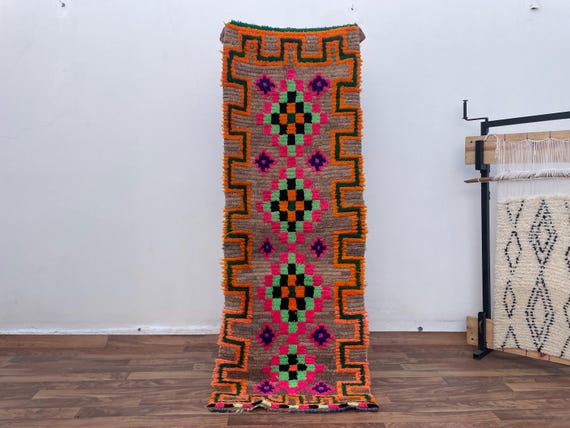 Moroccan Rug, Vintage Rug, Aesthetic Room Decor, Wool Rug, Handmade Rug, Boho Rug, Cute Rug, Runner Rug