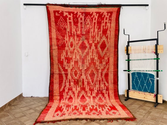 Red, Pink, Rug, Home Decor, Area Rug, Living Room Rugs, Bedroom Rug, Wool Rug, Vintage Rug, Antique Rug, Bohemian Rug, Handmade Rug