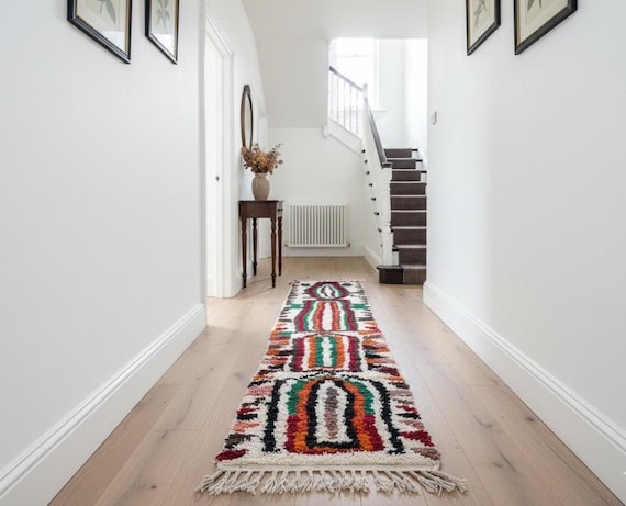 Moroccan Runner Rug, Colorful Entryway Rug, Custom Size