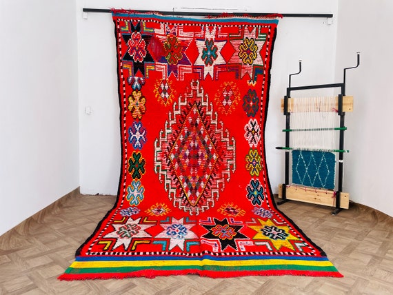 Rug, Home Decor, Area Rug, Living Room Rug, Large Rugs, Bedroom Rug, Tapis Berbere, Wool Rug, Boho Rug, Red Rug, Vintage Rug, Moroccan Rug