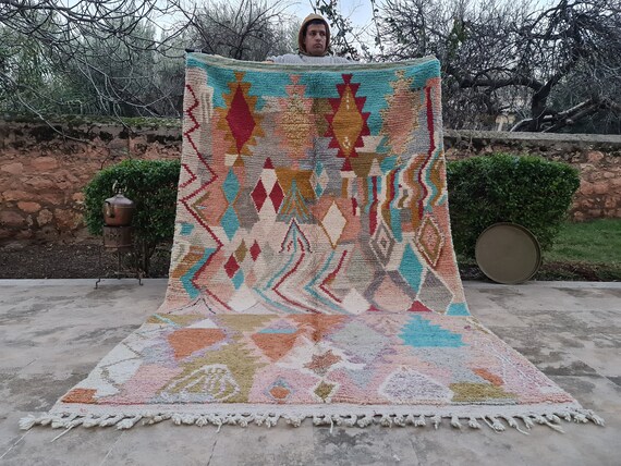 Large Berber Moroccan Wool Rug for Living Room - Modern Farmhouse Home Decor