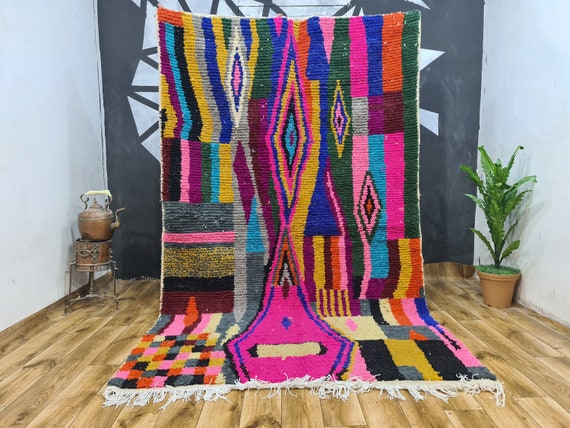 Handmade Rug - Boujaad Authentic Rug - Berber Carpet - Custom Rug - Bedroom Rug Moroccan - Baby Gifts Personalized - Birthday Gifts For Her