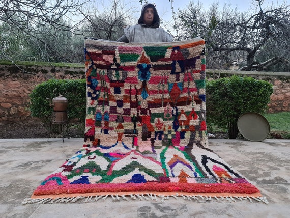 Hand-Knotted Moroccan Wool Rug – Custom Beni Ourain Berber Carpet – Colorful & Soft Area Rug – 100% Natural Wool