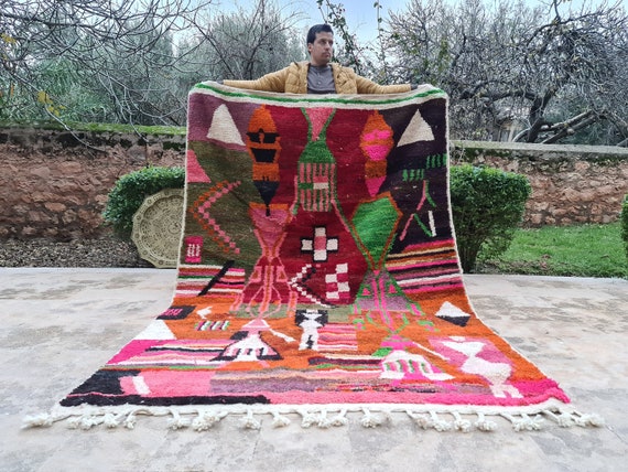 Valentines Day Decor Boho Rug Moroccan by Berberugallery • Custom Size Rug • Personalized Gift For Her Unique • Handcrafted Home Decor Gift