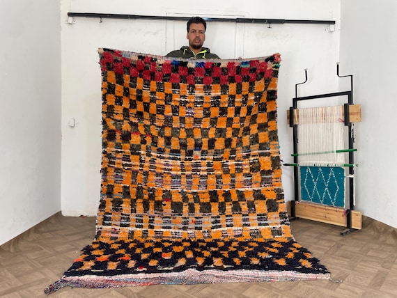 Vintage Moroccan Wool Rug - Handmade Berber Carpet, Tribal Area Rug for Living Room, Antique Moroccan Tapis Marocain