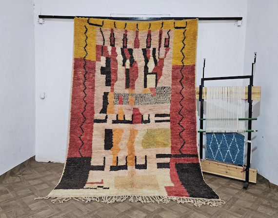 Colorful Custom Wool Rug - Handmade Moroccan Beni Ourain