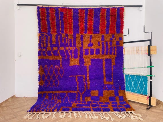 Blue Rug - Moroccan Rug Boujaad - Rugs For Living room Large - 12x15 Rug - Home Decor items Aesthetic - Gifts For Her Birthday Unique