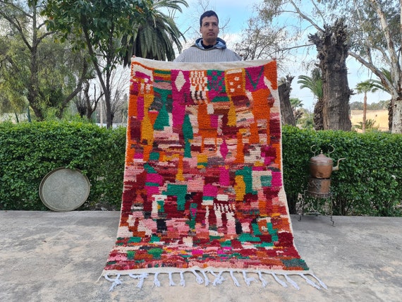 STUNNING MOROCCAN 8x10 RUG - Custom Handmade Berber Area Rug - Authentic Moroccan Rug 9x12 -  Berber Style Shag Area Rug