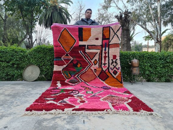 Custom Fabulous Boujad Rug - Authentic Moroccan Rug - Azilal Rug - Handmade Rug - Hand Knotted Rug - Bedroom Area Rug - Custom Rug