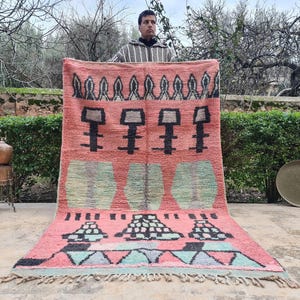 AMAZING Berber rug pink - Moroccan Rug - Contemporary Rug Pink Rug - Berber Rug - Beni ourain Rug - Custom Rug - Handmade Rug - Boujaad Rug