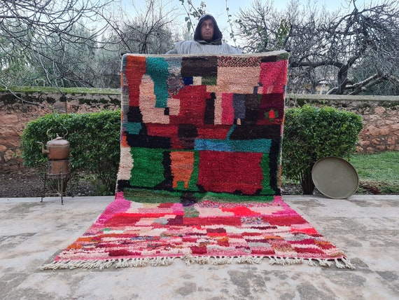 Abstract Colorful Moroccan rug, Large Boujaad rug, Custom sized rug in ALL SIZES, Soft Wool rug, Berber Carpet
