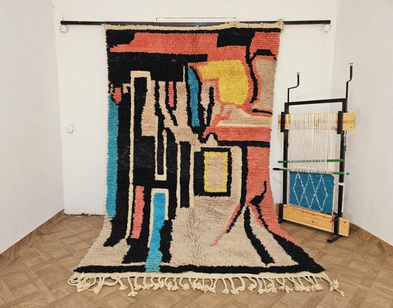 Handmade Beni Ourain Custom Rug - Housewarming Gift Idea - Living Room Decor