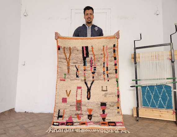 Unique Handmade Geometric Area Rug - Perfect for Boho Decor