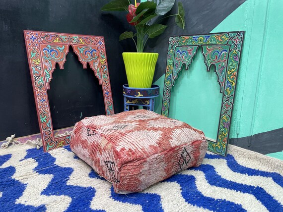 Pouf, Pouffe Ottoman, Moroccan Pouf, Floor Seating, Handmade, Footstool, Round, Square, Rectangular, Cover, Custom, Unstuffed