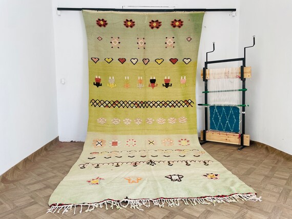 Green, Area Rug, Washable Rugs, Living Room Rug, Bedroom Rug, Kids Rugs, Green Rug, Nursery Decor, Nursery Rug, Moroccan Rug