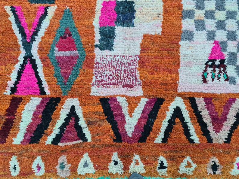 Personalized Berber Rug Orange by Berberugallery Moroccan Rug