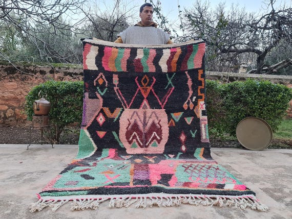 Authentic Boujaad Rug | Handmade Moroccan Wool Area Rug | Berber Carpet | Cozy Tapis Berbere for Your Home | Unique Boujad Style