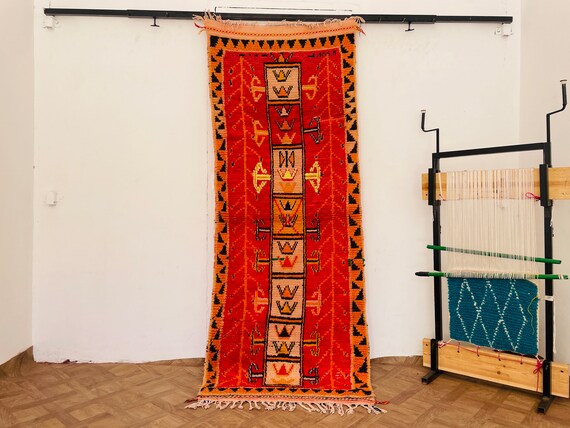 Antique Home Living Wool Rug Runner - Handmade Vintage Runner Rug For Kitchen Or Hallway