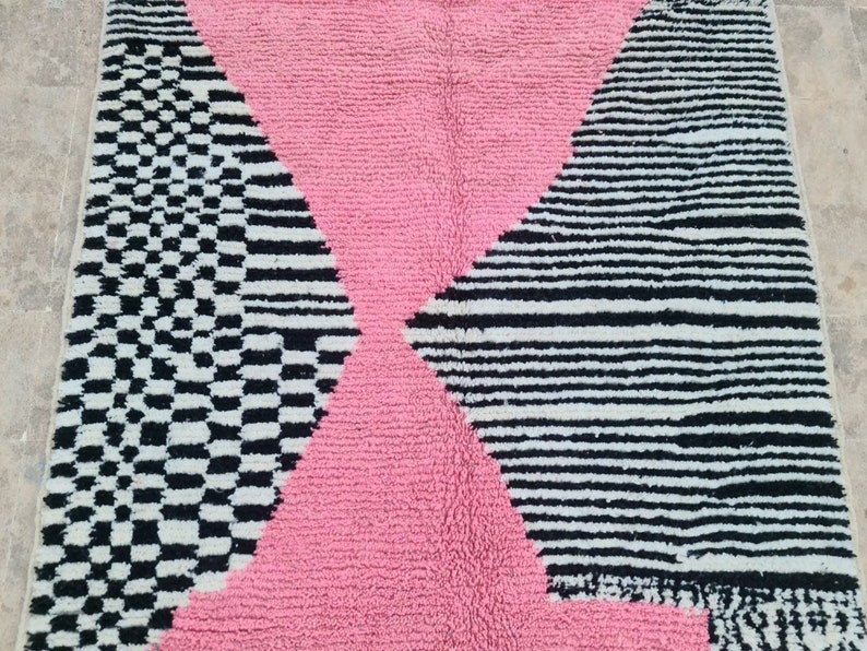 Beni Ourain Rug Pink Moroccan Wool Rug Berber Area Rug Etsy