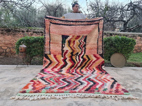 Berberugallery - Large Wool Area Rug - Abstract Rug Living Room - Handmade Artisan - Eccentric Home Decor Rug - Best Holiday Gifts For Her