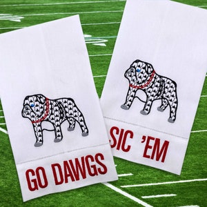 Georgia Bulldogs Football Towel for Tailgating, Game Day, Dawg Fans, Kitchen, Barbeque, Host or Hostess Gift, Housewarming Gift