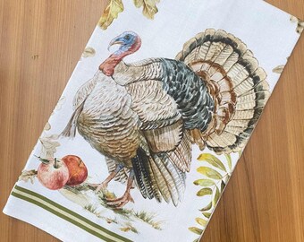 Vintage Thanksgiving Tea Towel | Turkey Decor, Hostess Gift