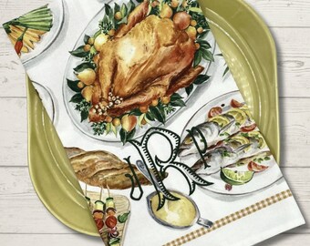 Personalized Vintage Tea Towel: Bon Appetit, Mother's Day Gift