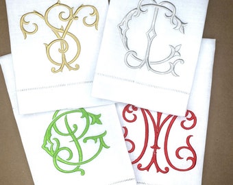 Monogrammed Linen Guest Towel: Embroidered Initial Keepsake