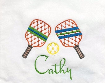 Personalized Pickleball Towel, Embroidered Cotton Fitness Gift