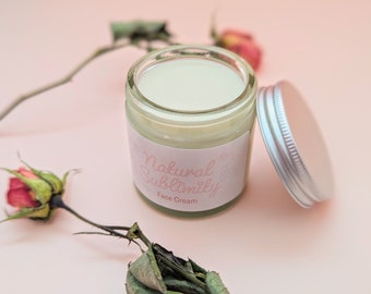 Natural Face Moisturiser Cream - vegan moisturing cream - handmade vegan facial cream