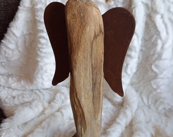 Angel, driftwood, sculpture, driftwood angel, lucky charm,