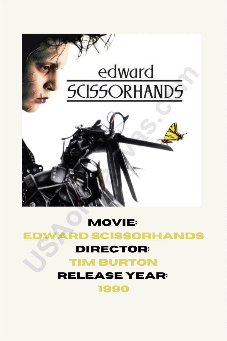 Edward Scissorhands Movie Poster Print - Tim Burton Classic Film Art ...