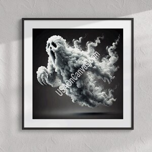 A ghostly figure made up of cloudy vampires - Fall Decor, Vintage Decor, Halloween Decor ,wall art print,