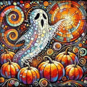 A whimsical, surreal Halloween-themed image - Fall Decor, Vintage Farmhouse Decor, Halloween Decor, Farmhouse Art ,Framed haloween Prints