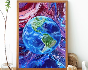 New Earth Art Print - Earth Art Print, Earth Day Art