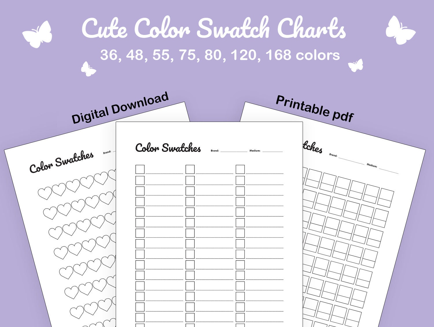 Swatch Templates Digital Download for Primrosia Dual Tip -  Israel