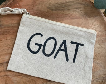 GOAT rits zakje handgeschilderd voor cadeau geven Canvas cosmetische tas, toilettas en reis make-up pouch