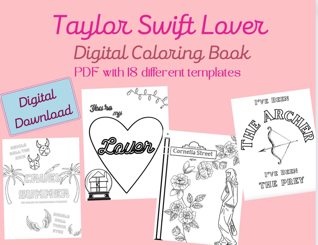 Taylor Swift Lover Coloring Book - Etsy