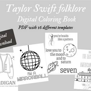 Taylor Swift Folklore Coloring Book - Etsy