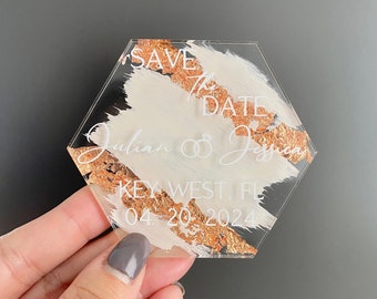 Acrylic Save the Date Magnet Wedding Invitation Magnet Save the Date Custom Wedding Magnet Invite Save the Date Personalized Acrylic Magnet