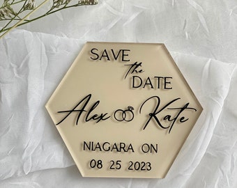 Save the Date Wedding Magnet Acrylic Custom Save the Date Magnet for Wedding Acrylic Save the Date Invitation Wedding Personalized Name